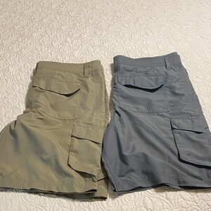 Magellan Outdoors Men's Cargo Shorts in Tan and Gray